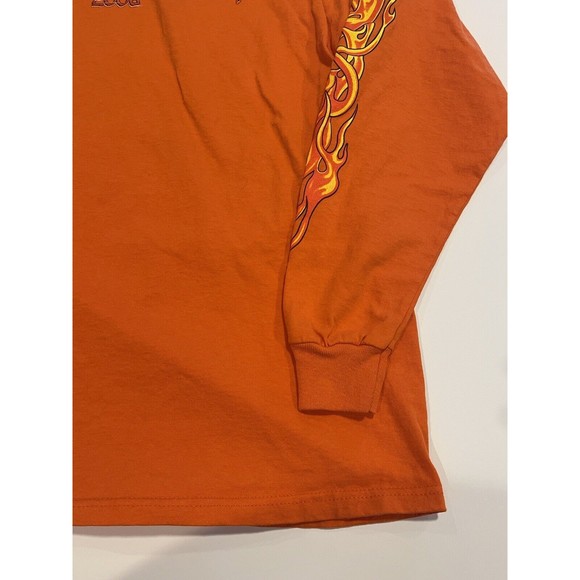 Sturgis Bike Week 2008 Long Sleeve Motorcycle T-Shirt Double Sided Orange Flames - Picture 5 of 16